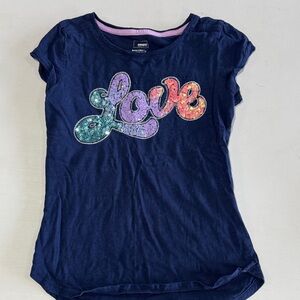 Sonoma Navy Tee with Colorful 'Love' Design